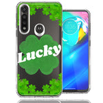 Motorola Moto G Power Lucky St Patrick's Day Shamrock Green Clovers Double Layer Phone Case Cover