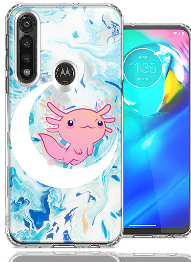 Motorola Moto G Power Pink Axolotl Moon Mable Design Double Layer Phone Case Cover