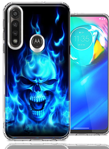 Motorola G Power Flaming Skull Design Double Layer Phone Case Cover