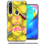 Motorola Moto G Power Love Softball Design Double Layer Phone Case Cover