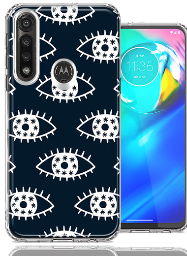 Motorola G Power Starry Evil Eyes Design Double Layer Phone Case Cover