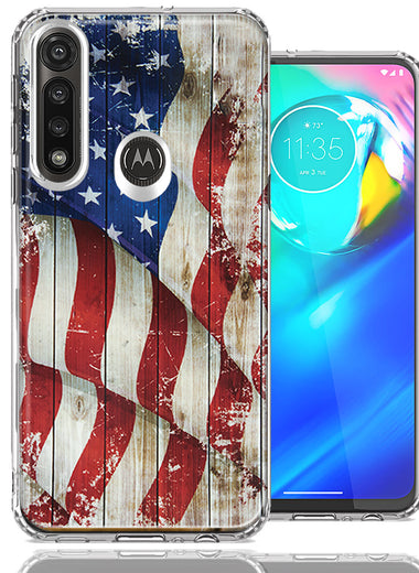 Motorola Moto G Power Vintage American Flag Design Double Layer Phone Case Cover