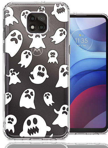 Motorola Moto G Power 2021 Halloween Spooky Ghost Design Double Layer Phone Case Cover