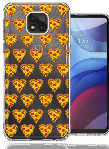 Motorola Moto G Power 2021 Pizza Hearts Polka dots Design Double Layer Phone Case Cover