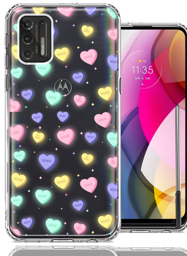 Motorola Moto G Stylus 2021 Valentine's Day Heart Candies Polkadots Design Double Layer Phone Case Cover
