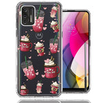 Motorola Moto G Stylus 2021 Coffee Lover Valentine's Hearts Pink Drink Latte Double Layer Phone Case Cover