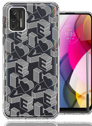 Motorola Moto G Stylus 2021 3D Love Letters Hearts Valentine's Day Double Layer Phone Case Cover