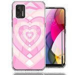 Motorola Moto G Stylus 2021 Pink Gem Hearts Design Double Layer Phone Case Cover