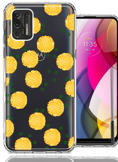 Motorola Moto G Stylus 2021 Tropical Pineapples Polkadots Design Double Layer Phone Case Cover
