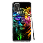 Motorola Moto G Stylus 2021 Neon Rainbow Swag Tiger Hybrid Protective Phone Case Cover
