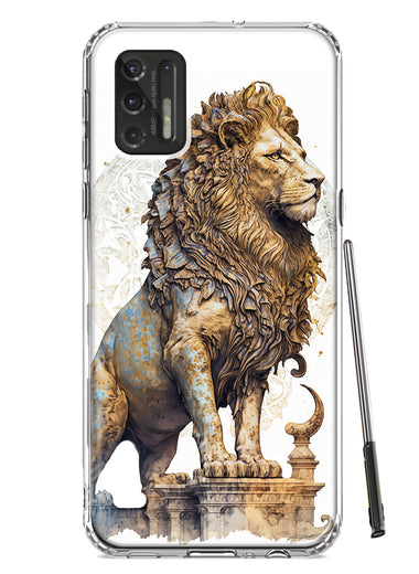 Motorola Moto G Stylus 2021 Ancient Lion Sculpture Hybrid Protective Phone Case Cover