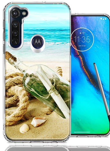 Motorola Moto G stylus Beach Message Bottle Design Double Layer Phone Case Cover