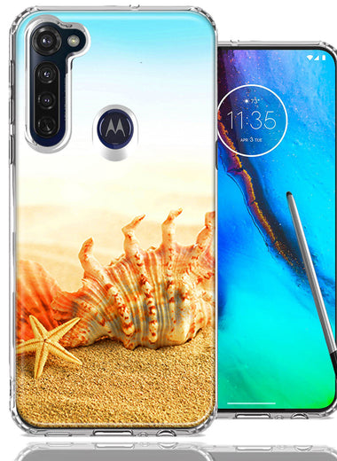 Motorola Moto G stylus Beach Shell Design Double Layer Phone Case Cover