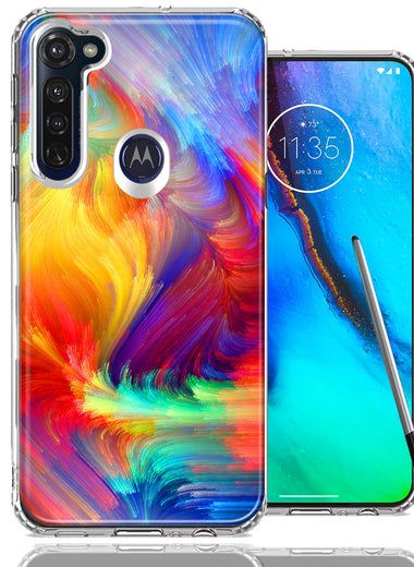 Motorola Moto G stylus Feather Paint Design Double Layer Phone Case Cover