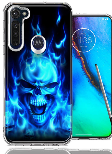 Motorola Moto G stylus Flaming Skull Design Double Layer Phone Case Cover