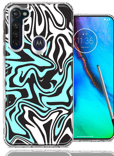 Motorola Moto G stylus Mint Black Abstract Design Double Layer Phone Case Cover