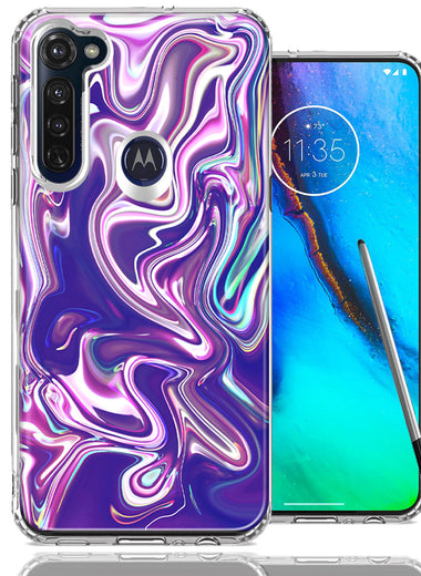 Motorola Moto G stylus Purple Paint Swirl Design Double Layer Phone Case Cover