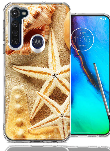 Motorola Moto G stylus Sand Shells Starfish Design Double Layer Phone Case Cover