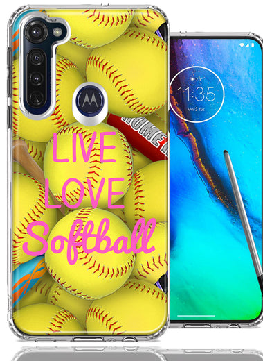 Motorola Moto G stylus Love Softball Design Double Layer Phone Case Cover