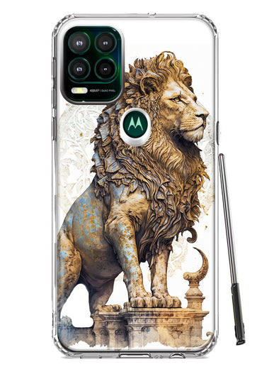 Motorola Moto G Stylus 5G Ancient Lion Sculpture Hybrid Protective Phone Case Cover