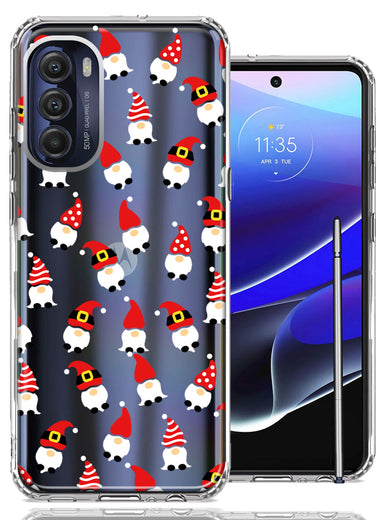 Motorola Moto G Stylus 5G 2022 Cute Red Christmas Holiday Santa Gnomes Design Double Layer Phone Case Cover