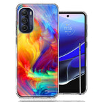 Motorola Moto G Stylus 4G 2022 Colorful Feather Paint Double Layer Phone Case Cover