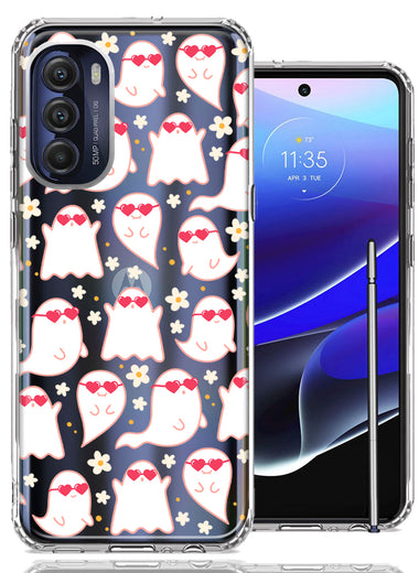 Motorola Moto G Stylus 4G 2022 Floating Heart Glasses Love Ghosts Vaneltines Day Cutie Daisy Double Layer Phone Case Cover