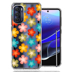 Motorola Moto G Stylus 5G 2022 Groovy Gradient Retro Color Flowers Double Layer Phone Case Cover