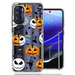 Motorola Moto G Stylus 5G 2022 Halloween Jack-O-Lantern Pumpkin Skull Spooky Design Double Layer Phone Case Cover