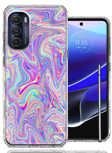 Motorola Moto G Stylus 5G 2022 Paint Swirl Double Layer Phone Case Cover