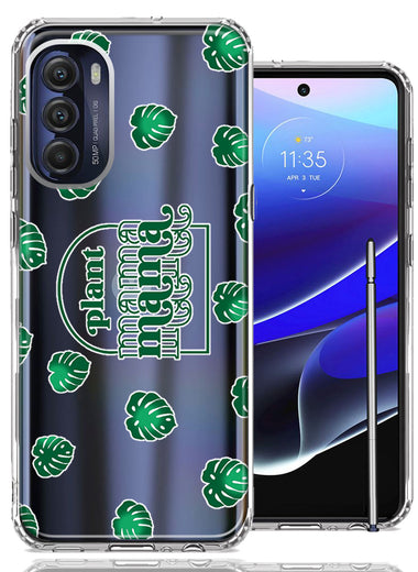 Motorola Moto G Stylus 5G 2022 Plant Mama Houseplant Lover Monstera Tropical Leaf Green Design Double Layer Phone Case Cover