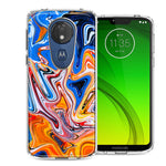 Motorola Moto G7 Power SUPRA Blue Orange Abstract Design Double Layer Phone Case Cover