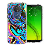 Motorola Moto G7 Power SUPRA Blue Paint Swirl Design Double Layer Phone Case Cover