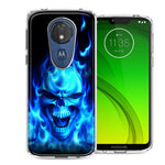 Motorola Moto G7 Power SUPRA Flaming Skull Design Double Layer Phone Case Cover