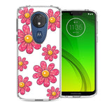Motorola Moto G7 Power SUPRA Pink Daisy Flower Design Double Layer Phone Case Cover