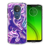 Motorola Moto G7 Power SUPRA Purple Paint Swirl Design Double Layer Phone Case Cover