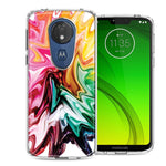 Motorola Moto G7 Power SUPRA Rainbow Flower Abstract Design Double Layer Phone Case Cover
