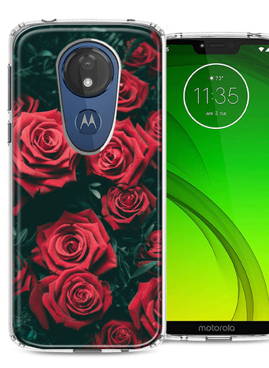 Motorola Moto G7 Power SUPRA Red Roses Design Double Layer Phone Case Cover