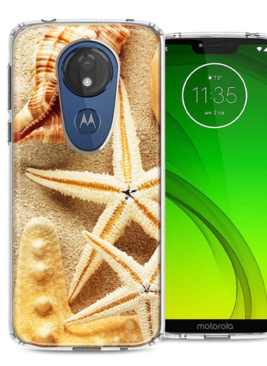 Motorola Moto G7 Power SUPRA Sand Shells Starfish Design Double Layer Phone Case Cover