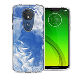 Motorola Moto G7 Power SUPRA Sky Blue Swirl Design Double Layer Phone Case Cover