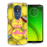 Motorola Moto G7 Power SUPRA Love Softball Design Double Layer Phone Case Cover