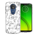 Motorola Moto G7 Power SUPRA White Grey Marble Design Double Layer Phone Case Cover