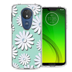 Motorola Moto G7 Power SUPRA White Teal Daisies Design Double Layer Phone Case Cover