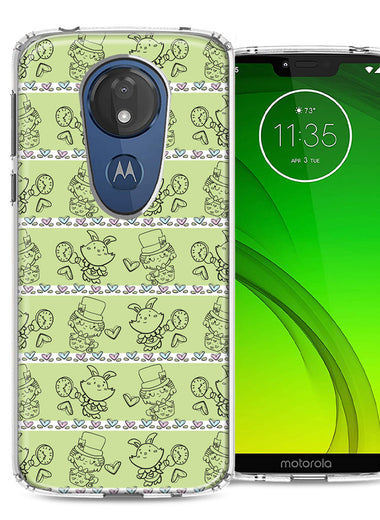 Motorola Moto G7 Power SUPRA Wonderland Hatter Rabbit Design Double Layer Phone Case Cover