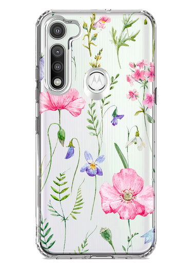 Motorola Moto G Fast Spring Pastel Wild Flowers Summer Classy Elegant Beautiful Hybrid Protective Phone Case Cover