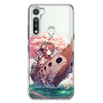 Motorola Moto G Fast Kawaii Manga Pink Cherry Blossom Japanese Girl Boat Hybrid Protective Phone Case Cover