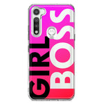 Motorola Moto G Fast Pink Clear Funny Text Quote Girl Boss Hybrid Protective Phone Case Cover