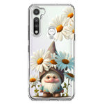 Motorola Moto G Fast Cute Gnome White Daisy Flowers Floral Hybrid Protective Phone Case Cover