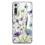 Motorola Moto G Fast Lavender Dragonfly Butterflies Spring Flowers Hybrid Protective Phone Case Cover