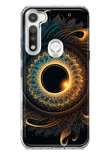 Motorola Moto G Fast Mandala Geometry Abstract Eclipse Pattern Hybrid Protective Phone Case Cover